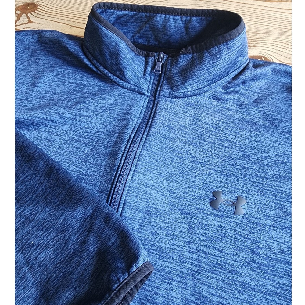 Under Armour ColdGear 2XLT 1/4 Zip Blue Pullover Fleece Athletic Top
